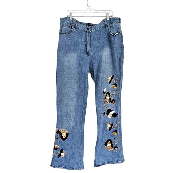 Alexandra Bartlett Denim - VTG Alexandra Bartlett Jeans Embellished Straight leg High Waisted - sz 20W